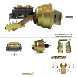1964-66 Ford Mustang 7” Dual Power Brake Booster Kit Bottom Mount Prop Disc/Disc - Part Number: HEXBBK7AEA0