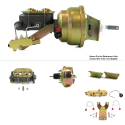 1957-60 Ford Truck 7” Single Power Brake Booster Kit Bottom Mount Prop Disc/Drum - Part Number: HEXBBK7AEA6