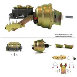 1957-1960 Ford Truck 7” Dual Power Brake Booster Kit Bottom Mount Prop Disc/Drum - Part Number: HEXBBK7AEA9