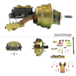1967-72 Chevy Truck 11” Dual Power Brake Booster Kit Bottom Mount Prop Disc/Disc - Part Number: HEXBBK7AEB4