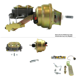 1968-1974 Chevy Nova 8” Dual Power Brake Booster Kit OEM Mount Disc/Disc - Part Number: HEXBBK7AEBF
