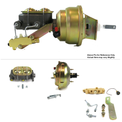 1968-1974 Chevy Nova 11” Dual Power Brake Booster Kit OEM Mount Disc/Drum - Part Number: HEXBBK7AEC9