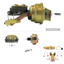 1968-74 Chevy Nova 7” Single Power Brake Booster Kit Bottom Mount Prop Disc/Drum - Part Number: HEXBBK7AECB