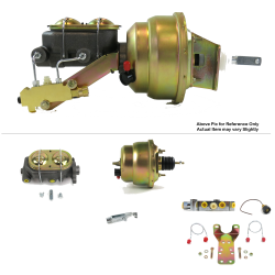 1967-69 Chevy Camaro 7” Dual Power Brake Booster Kit Bottom Mount Prop Disc/Disc - Part Number: HEXBBK7AEF0