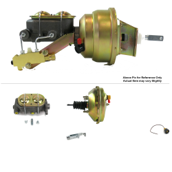1964-1972 Chevy Chevelle 9” Single Power Brake Booster Kit OEM Mount Drum/Drum - Part Number: HEXBBK7AF09