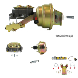 1964-1972 Chevy Chevelle 7” Power Brake Booster Kit Bottom Mount Prop Disc/Disc - Part Number: HEXBBK7AF12