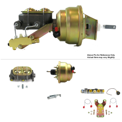 1964-1972 Chevy Chevelle 8” Dual Power Brake Kit Bottom Mount Prop Disc/Disc - Part Number: HEXBBK7AF17