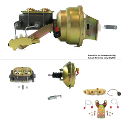 1964-1972 Chevy Chevelle 9” Power Brake Booster Kit Bottom Mount Prop Disc/Drum - Part Number: HEXBBK7AF19
