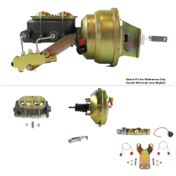 1964-1972 Chevy Chevelle 9” Power Brake Booster Kit Bottom Mount Prop Disc/Disc - Part Number: HEXBBK7AF1A