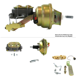 1968-1972 Chevy Chevelle 9” Single Power Brake Booster Kit OEM Mount Disc/Drum - Part Number: HEXBBK7AF1F