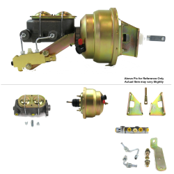 1970-1981 Chevy Camaro 8” Dual Power Brake Booster Kit OEM Mount Disc/Drum - Part Number: HEXBBK7AF2B