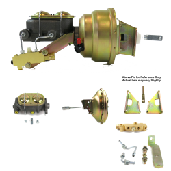 1970-1981 Chevy Camaro 11” Single Power Brake Booster Kit OEM Mount Disc/Drum - Part Number: HEXBBK7AF31