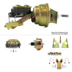 1970-1981 Chevy Camaro 7” Power Brake Booster Kit Bottom Mount Prop Disc/Disc - Part Number: HEXBBK7AF38