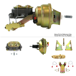 1970-1981 Chevy Camaro 9” Power Brake Booster Kit Bottom Mount Prop Disc/Drum - Part Number: HEXBBK7AF3F