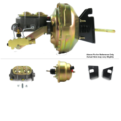 1973-1977 Chevy Chevelle 8” Dual Power Brake Booster Kit OEM Mount Drum/Drum - Part Number: HEXBBK7AF50