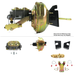 1973-1977 Chevy Chevelle 8” Single Power Brake Kit Bottom Mount Prop Disc/Drum - Part Number: HEXBBK7AF5E