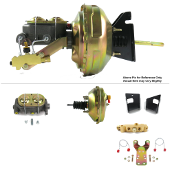 1973-1977 Chevy Chevelle 9” Single Power Brake Kit Bottom Mount Prop Disc/Drum - Part Number: HEXBBK7AF62