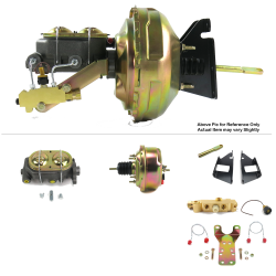 1973-1987 Chevy Truck 7” Power Brake Booster Kit Bottom Mount Prop Disc/Drum - Part Number: HEXBBK7AFBD