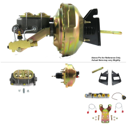 1973-1987 Chevy Truck 8” Power Brake Booster Kit Bottom Mount Prop Disc/Disc - Part Number: HEXBBK7AFC2