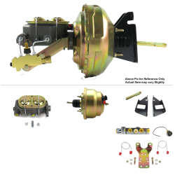 1973-87 Chevy Truck 8” Dual Power Brake Booster Kit Bottom Mount Prop Disc/Disc - Part Number: HEXBBK7AFC3