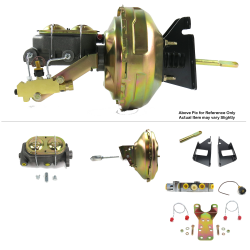1973-1987 Chevy Truck 11” Power Brake Booster Kit Bottom Mount Prop Disc/Disc - Part Number: HEXBBK7AFC8