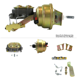 1955-1957 Chevy Bel Air 8” Dual Power Brake Booster Kit OEM Mount Disc/Disc - Part Number: HEXBBK7AFD4