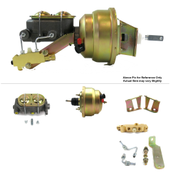 1955-1957 Chevy Bel Air 8” Dual Power Brake Booster Kit OEM Mount Disc/Drum - Part Number: HEXBBK7AFD5