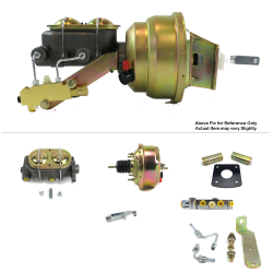 1965-1970 Chevy Full Size 7” Single Power Brake Booster Kit Mount Disc/Disc - Part Number: HEXBBK7B000