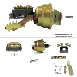 1965-1970 Chevy Full Size 7” Dual Power Brake Booster Kit Mount Disc/Disc - Part Number: HEXBBK7B001