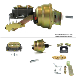 1965-1970 Chevy Full Size 7” Dual Power Brake Booster Kit Mount Disc/Drum - Part Number: HEXBBK7B002