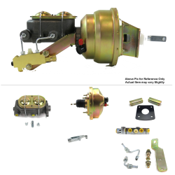 1965-1970 Chevy Full Size 8” Single Power Brake Booster Kit Mount Disc/Disc - Part Number: HEXBBK7B006