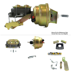 1965-1970 Chevy Full Size 8” Dual Power Brake Booster Kit Mount Disc/Disc - Part Number: HEXBBK7B007