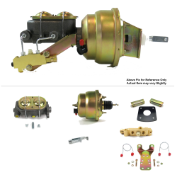 1965-1970 Chevy Full Size 7” Dual Power Brake Kit Bottom Mount Prop Disc/Drum - Part Number: HEXBBK7B010