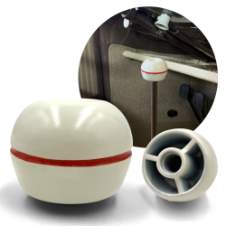 Ivory Hoffman Dimple Shift Knob w/ Red Stripe for 1947-1961 VW or Porsche 356 - Part Number: LABSN8RD
