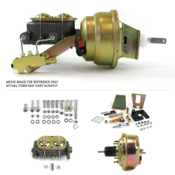 1955-1964 Chevy Full Size 7” Power Brake Booster Kit Offset Mount Drum/Drum - Part Number: HEXBBKED4A8
