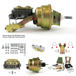 1955-1964 Chevy Full Size 7” Dual Power Brake Kit Bottom Mount Prop Disc/Disc - Part Number: HEXBBKED4B5