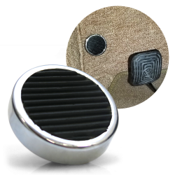 Show Quality Chrome Floor Mount Round Dimmer Pedal - Heavy-Duty Non-Slip Rubber - Part Number: ASCPEDCC002