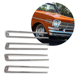 Premium Quality 62 1962 Nova Chevy II Chrome Fender Scallops Trim Molding - 4Pc - Part Number: VPAE55