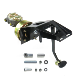 1953-1956 Ford Truck 9” Power Brake Pedal Kit VT Drum/Drum Small Black Oval Pad - Part Number: HEXPKA79184