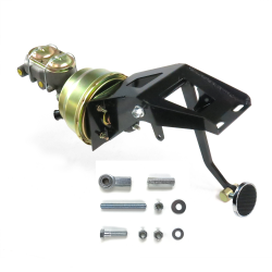 1953-1956 Ford Truck 8” Dual Power Brake Pedal Kit RT Drum/Drum 3" Chrome Pad - Part Number: HEXPKA79156