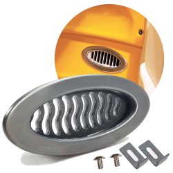 Brushed Billet Oval AC Air Conditioning Heater Dash Vent Universal Wavy Louver - Part Number: AUTBWAC2