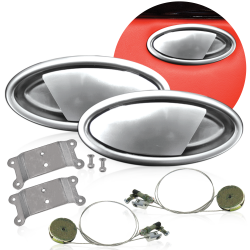 Billet Aluminum Oval Interior Door Handle Lever Set Pair Pulley Cable Hardware - Part Number: AUTBZDH2KPUL