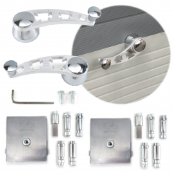 Universal 12V Car Power Window Billet Crank Switch & Cross Lever Handles Kit - Part Number: AUTDNWC002S