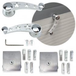Universal 12V Car Power Window Billet Crank Switch & Star Lever Handles Kit - Part Number: AUTDNWC004S