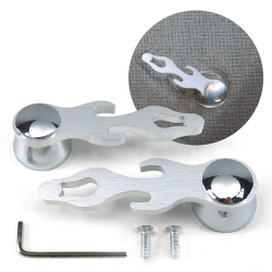 Universal Billet Aluminum Interior Car Door Handle Levers (Pair) - Flame Design - Part Number: AUTBWDH3