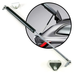 Car Trunk Hood Door Hinge Lift Assist Kit w/ 220lb Gas Strut & Mounting Brackets - Part Number: AUTTRKHDAST