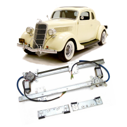 12V Power Window Kit for 1935 Ford Model 48 Coupe Club Standard Deluxe 3-window - Part Number: AUTA33B8C