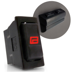 Power Window Up Down Momentary Rocker Switch Red Illuminated Icon 5 Pin 12V 20A - Part Number: KICSW3