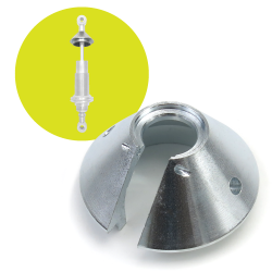 Helix Heavy-Duty Chrome Plated Alloy Spring Cap for Coilover Modular Shock   - Part Number: HEXSHXA2