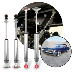 1964-1967 Pontiac GTO Front and Rear Performance Race Shocks Kit (4) Bolt-On GM - Part Number: HEX9BE073